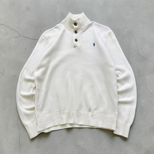 Polo Ralph Lauren 90s chunky knit heavyweight button neck jumper