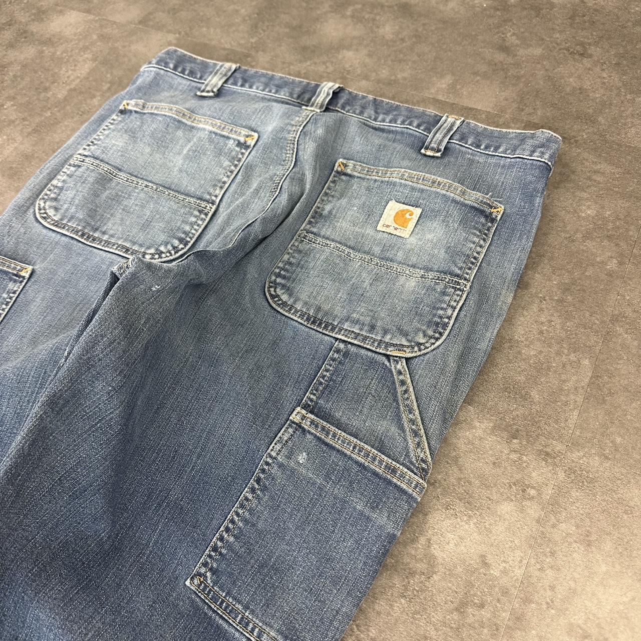 Carhartt 2000s dungaree workwear comfort fit denim cargo trousers