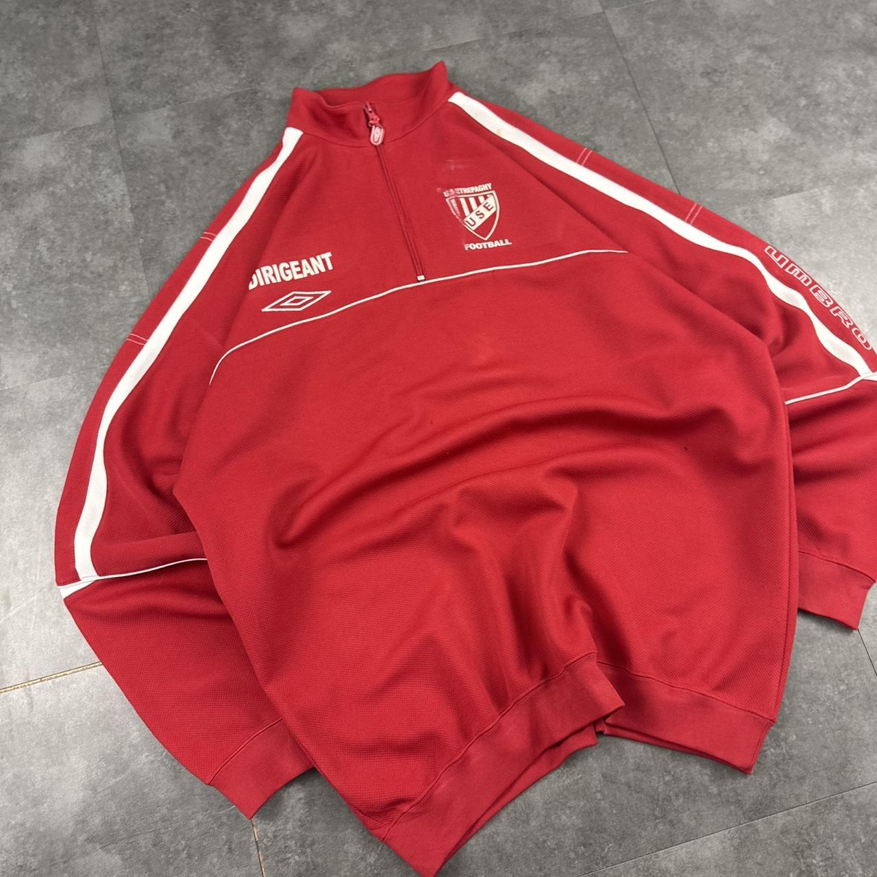 Vintage Umbro 90s football British sportwear embroidered quarter zip fleece