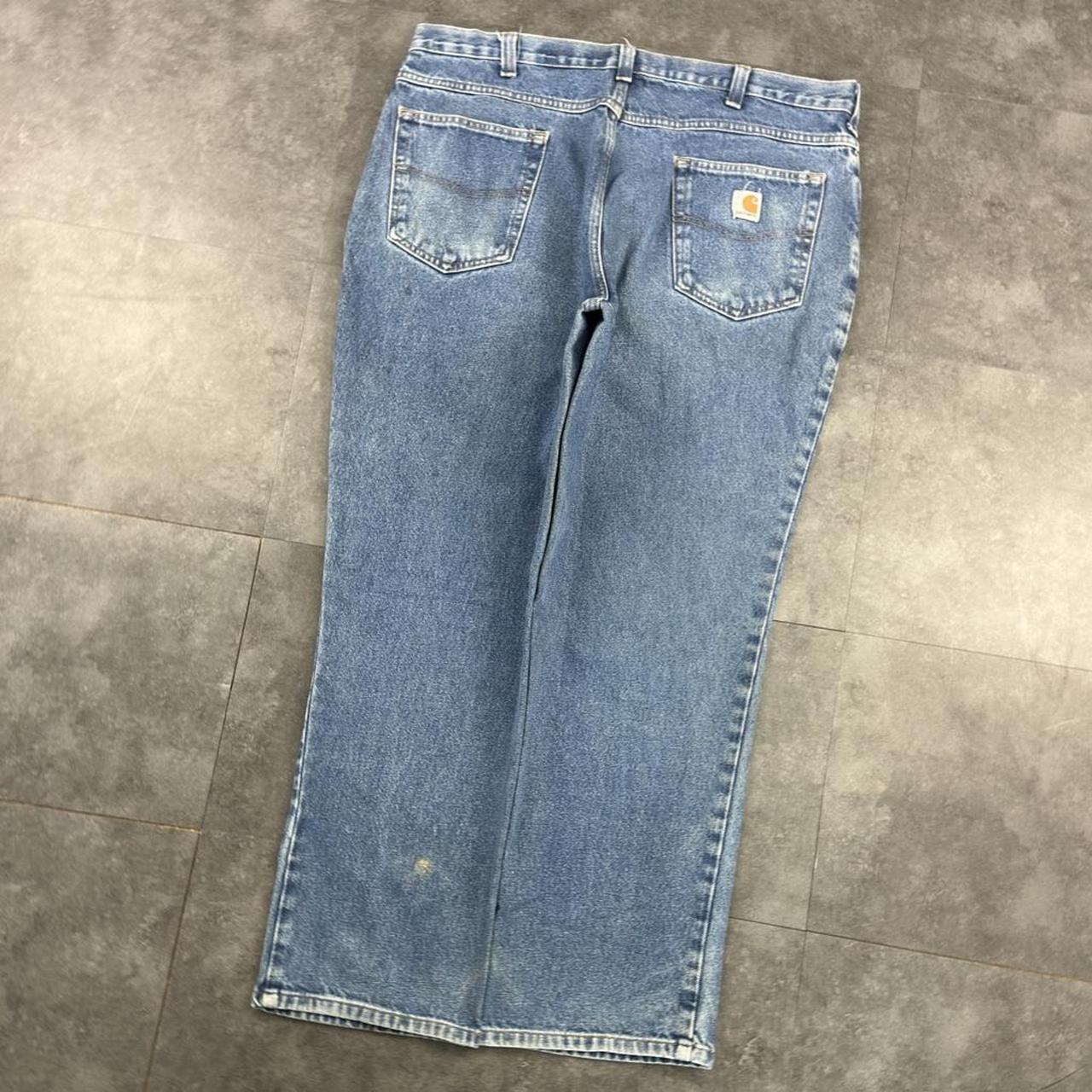 Carhartt 2000s dungaree workwear comfort fit denim cargo trousers