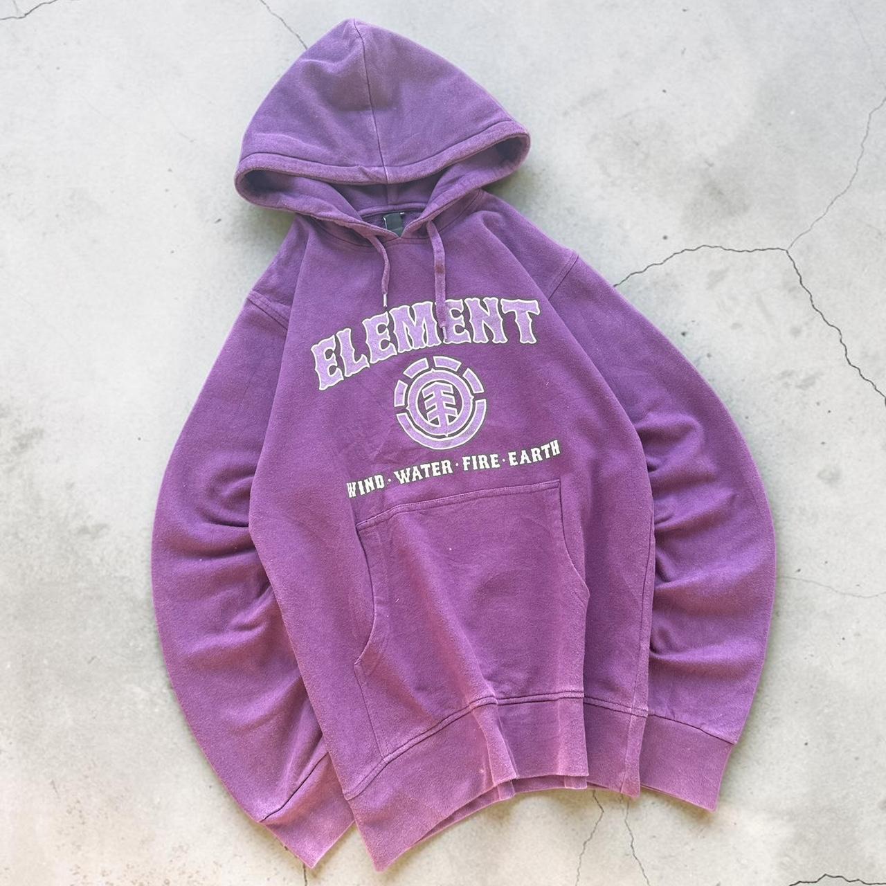 Element Vintage Y2K skater 2000s grunge spellout purple hoodie