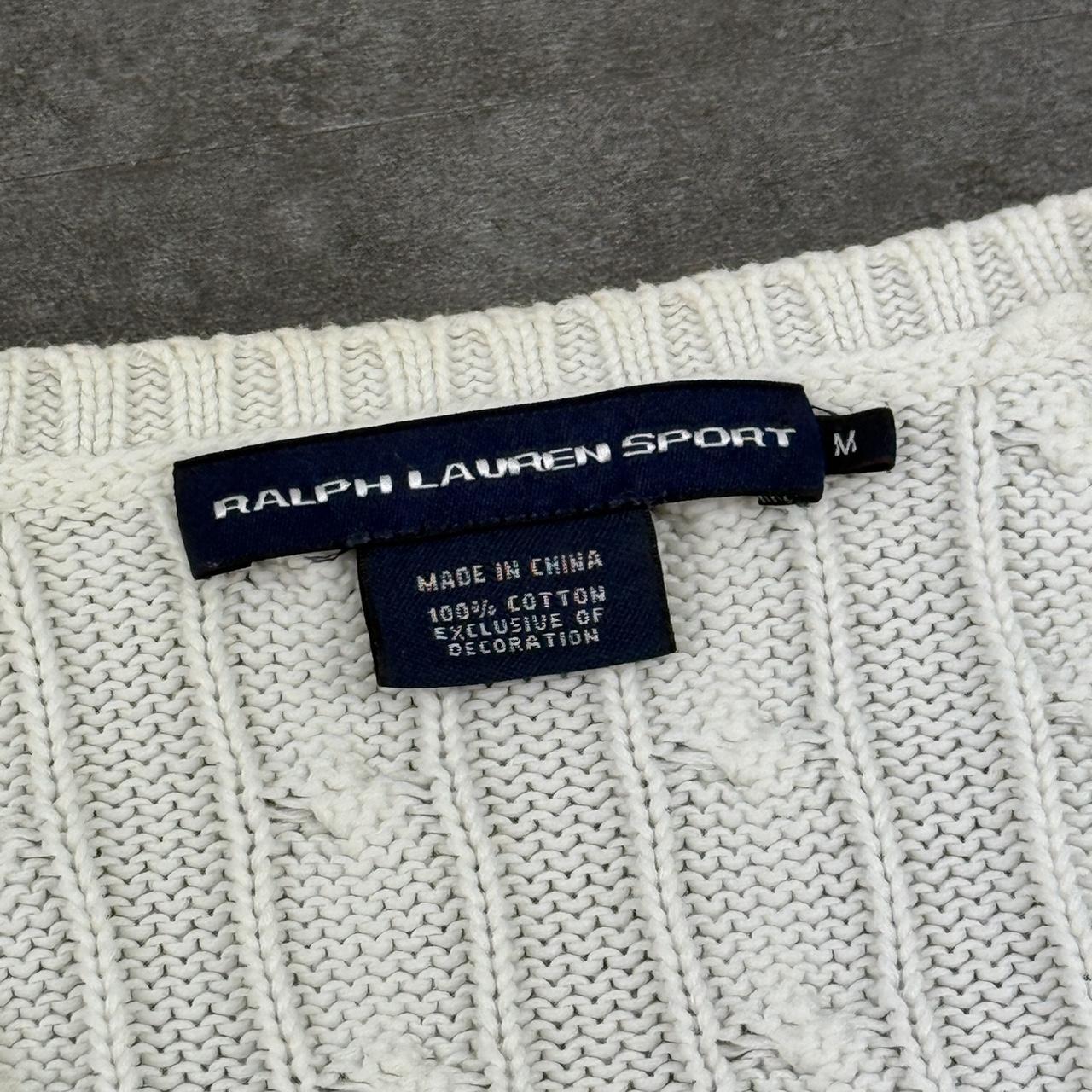 Polo Ralph Lauren 90s Classic Cable Knit chunky v neck Jumper
