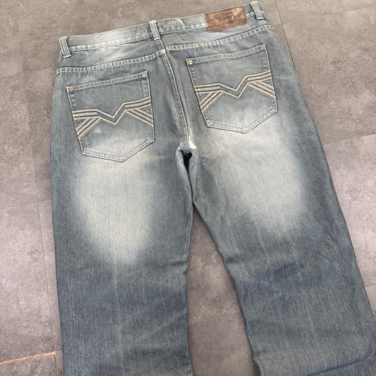 Old Skool Y2K 2000s HipHop grunge Japanese embroidery baggy jeans