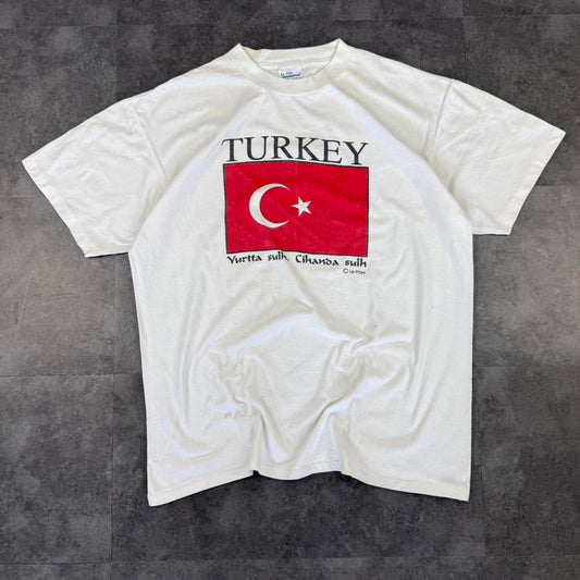 Turkey Turkish Flag print 90s Single Stitch Graphic print T-Shirt