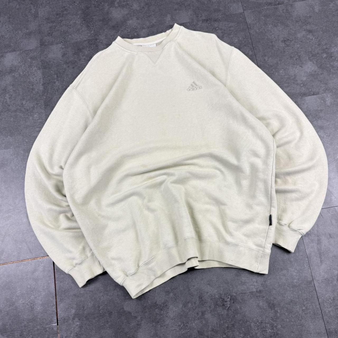 Vintage Adidas 90s embroidered pullover sportswear white sweatshirt