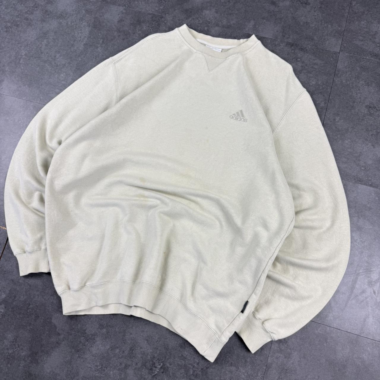 Vintage Adidas 90s embroidered pullover sportswear white sweatshirt