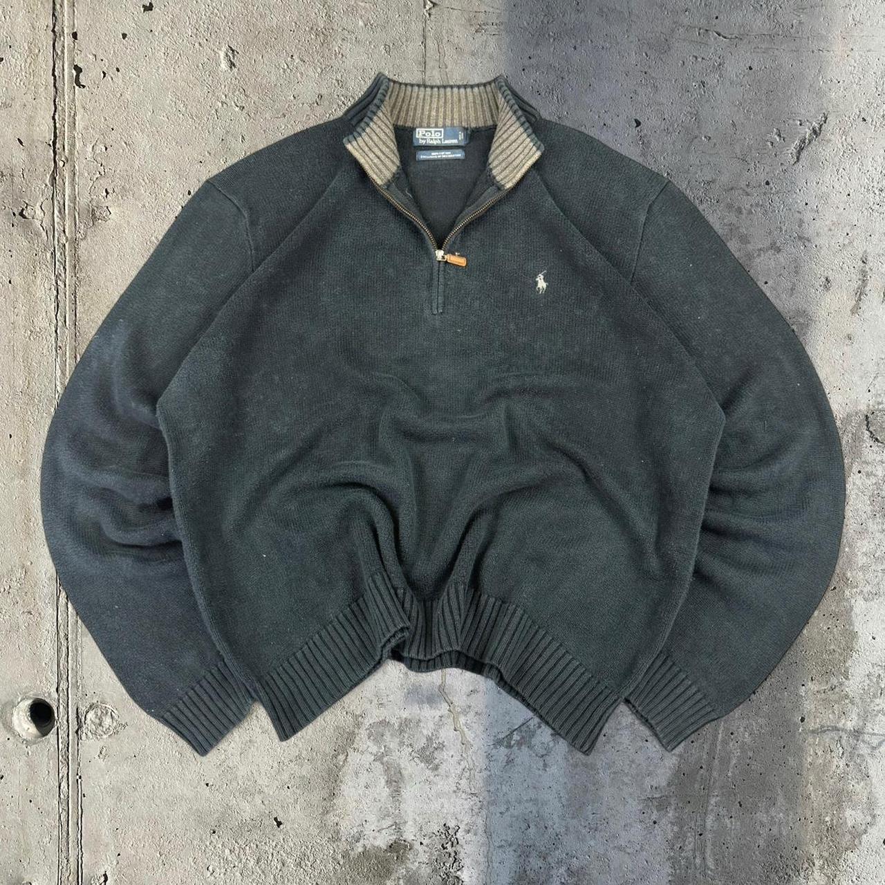 Polo Ralph Lauren 90s chunky knit pullover 1/4 quarter zip jumper