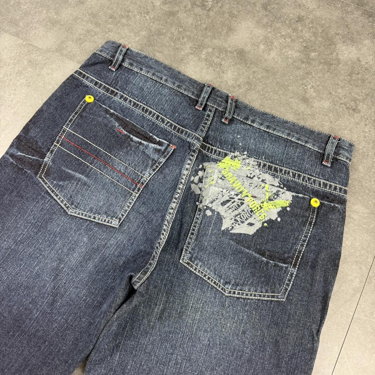 Gravity Force Y2K 2000s HipHop grunge Japanese embroidery baggy jeans