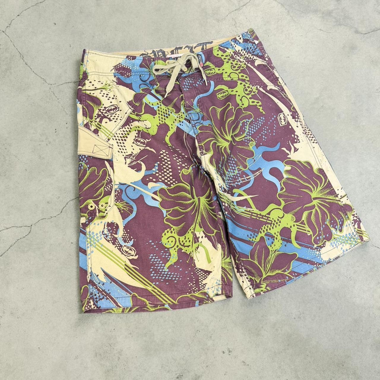 Split Vintage Y2K Surfwear beach board shorts swim shorts