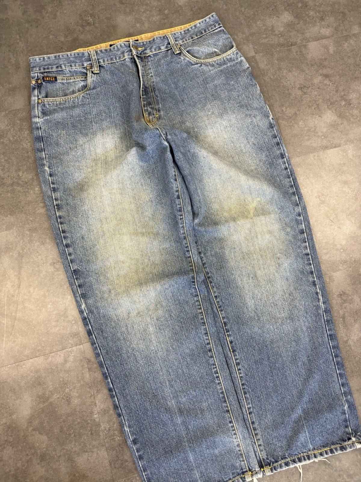 Eynce 2000s Hip Hop Grunge Baggy Jeans 90s Y2K Vintage Skate Jeans 40W 32L