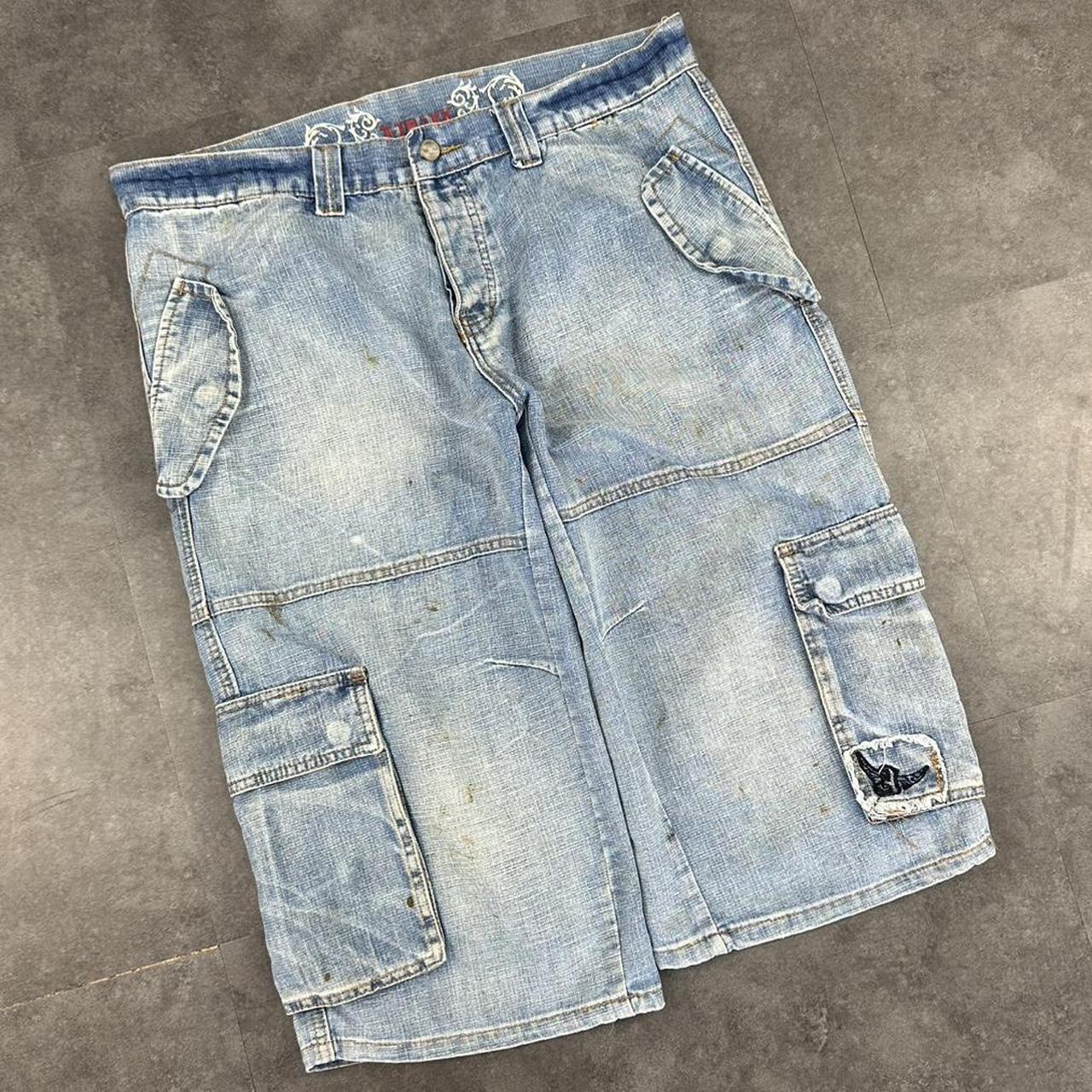 T-Traxx 2000s Vintage Baggy HipHop Y2k printed cargo Jorts