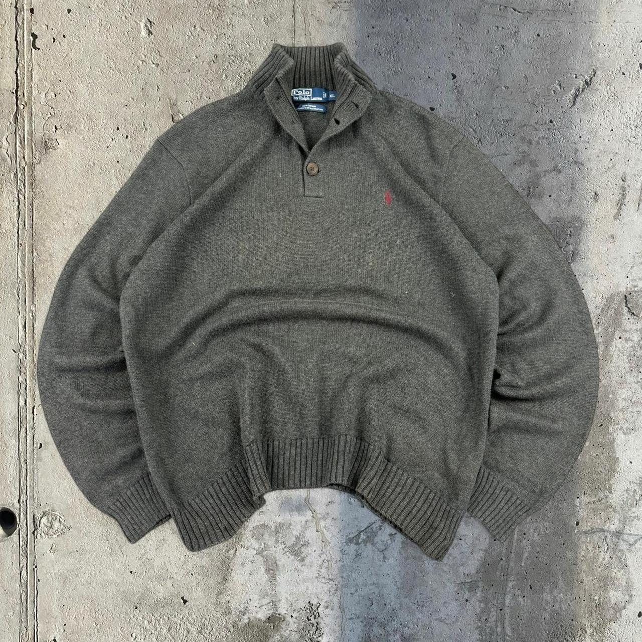 Polo Ralph Lauren 90s chunky knit 1/4 button jumper