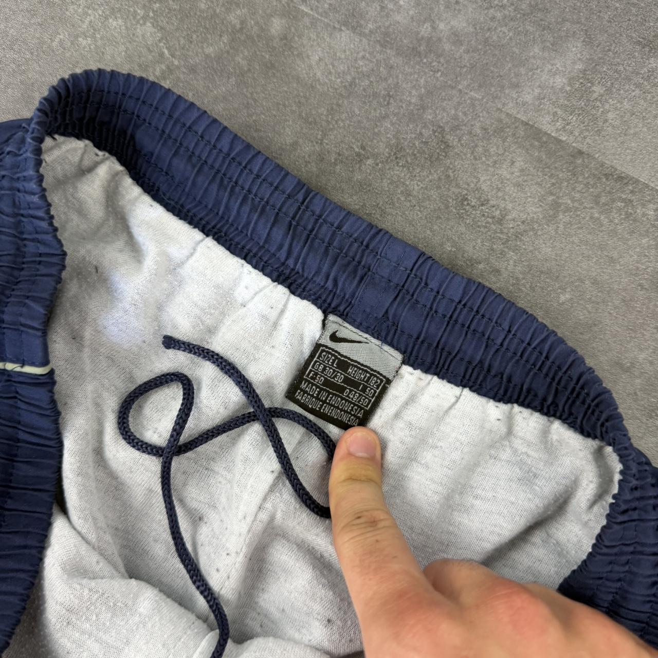 Nike blue grey 2000s baggy vintage sportswear adjustable track pants
