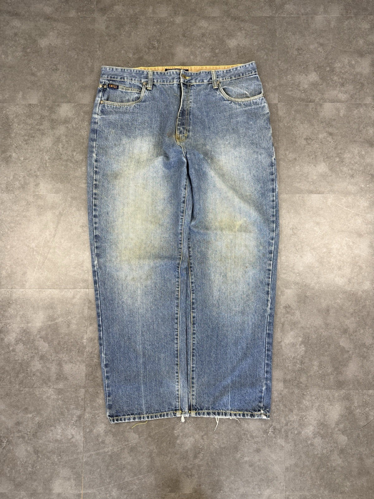 Eynce 2000s Hip Hop Grunge Baggy Jeans 90s Y2K Vintage Skate Jeans 40W 32L