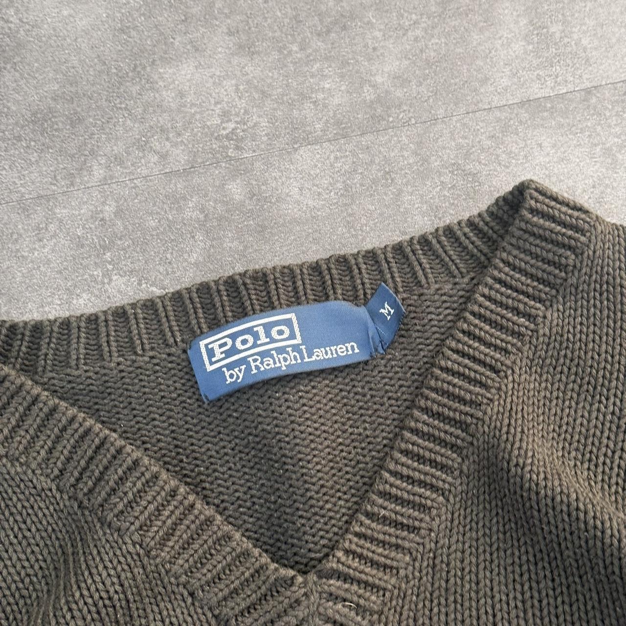 Polo Ralph Lauren 90s chunky knit heavyweight v neck jumper