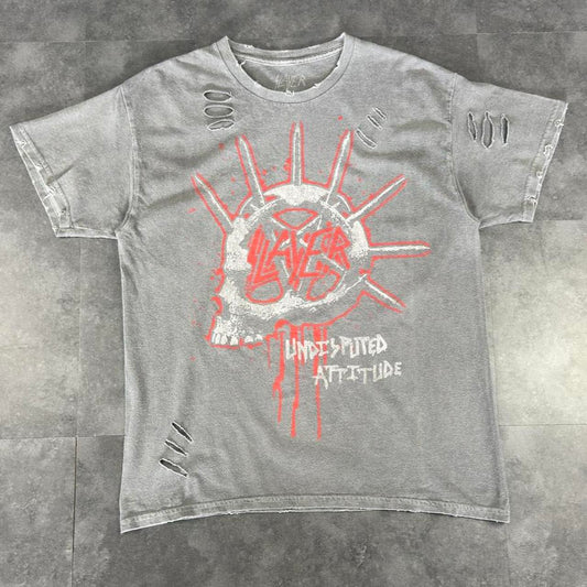 Slayer T 2000s Y2K logo Punk print design