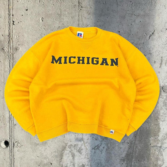 Russell Athletic 2000s Michigan print workwear sweatshirt