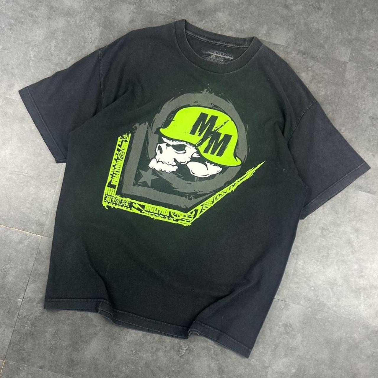Metal Mulisha 2000s Print graphic Army Helmet Skull logo T shirt