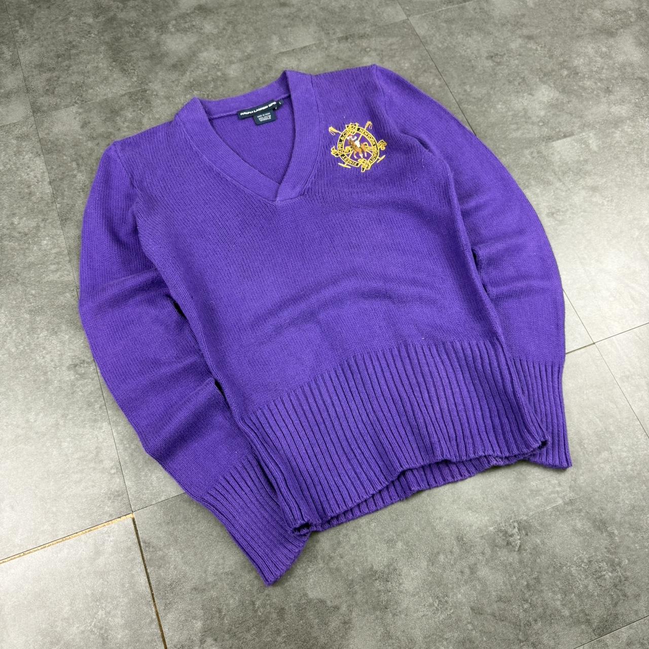 Polo Ralph Lauren 90s chunky knit heavyweight v neck jumper