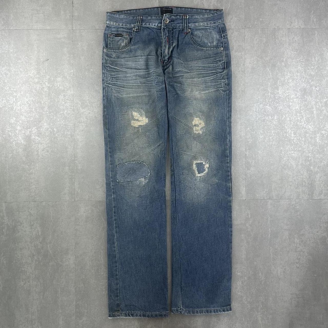 Japanese 2000s embroidered jeans