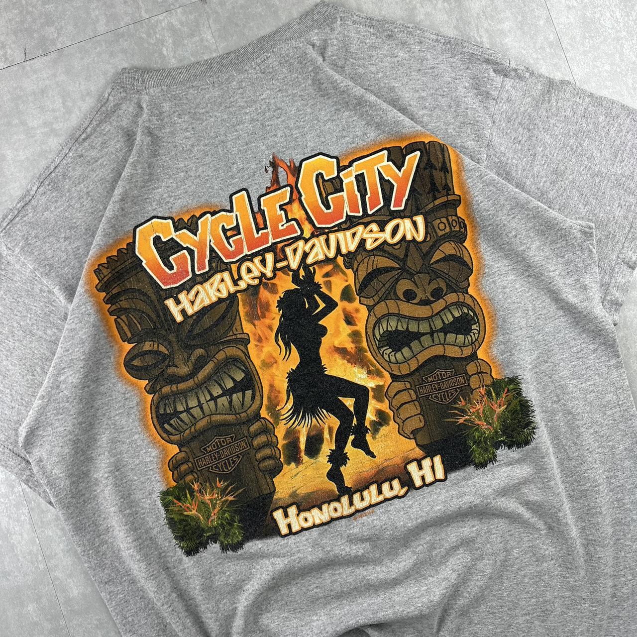 Harley Davidson Cycle city 2000s biker spellout T shirt