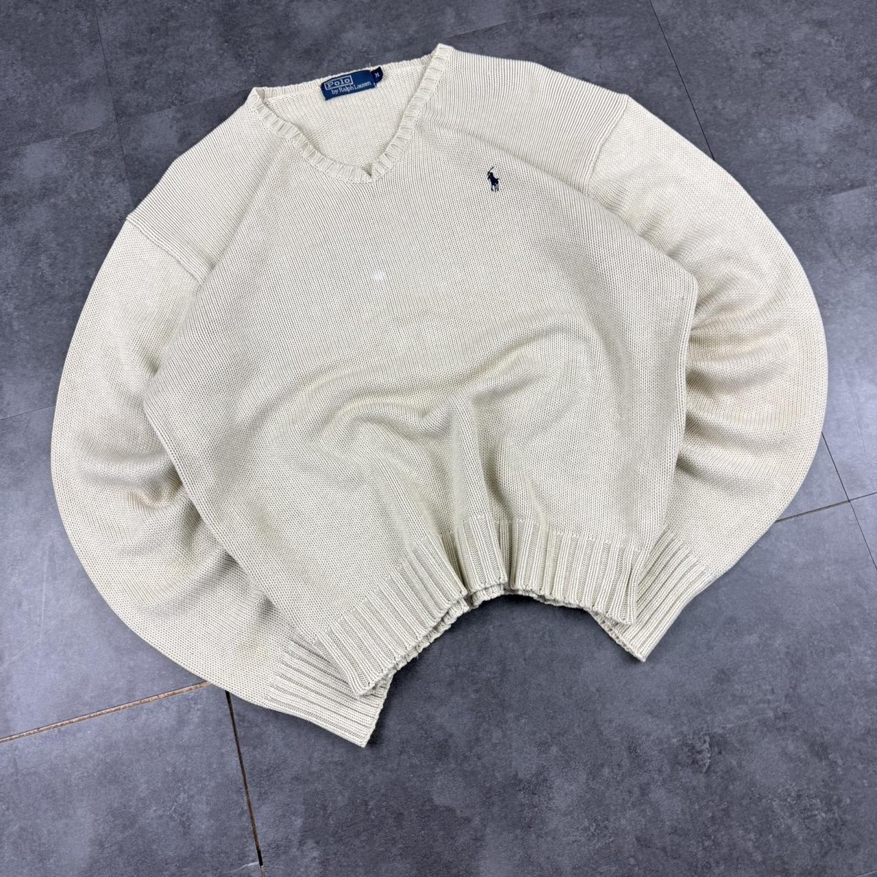 Polo Ralph Lauren 90s chunky knit heavyweight cream jumper