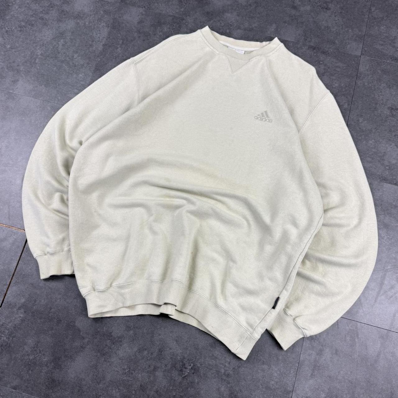 Vintage Adidas 90s embroidered pullover sportswear white sweatshirt