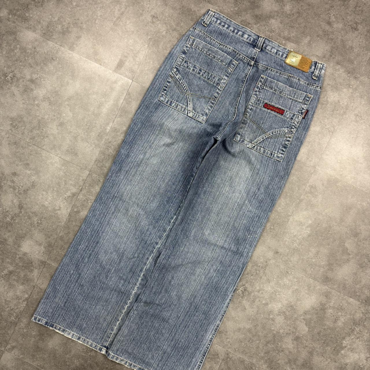 Japanese hiphop 2000s embroidered jeans