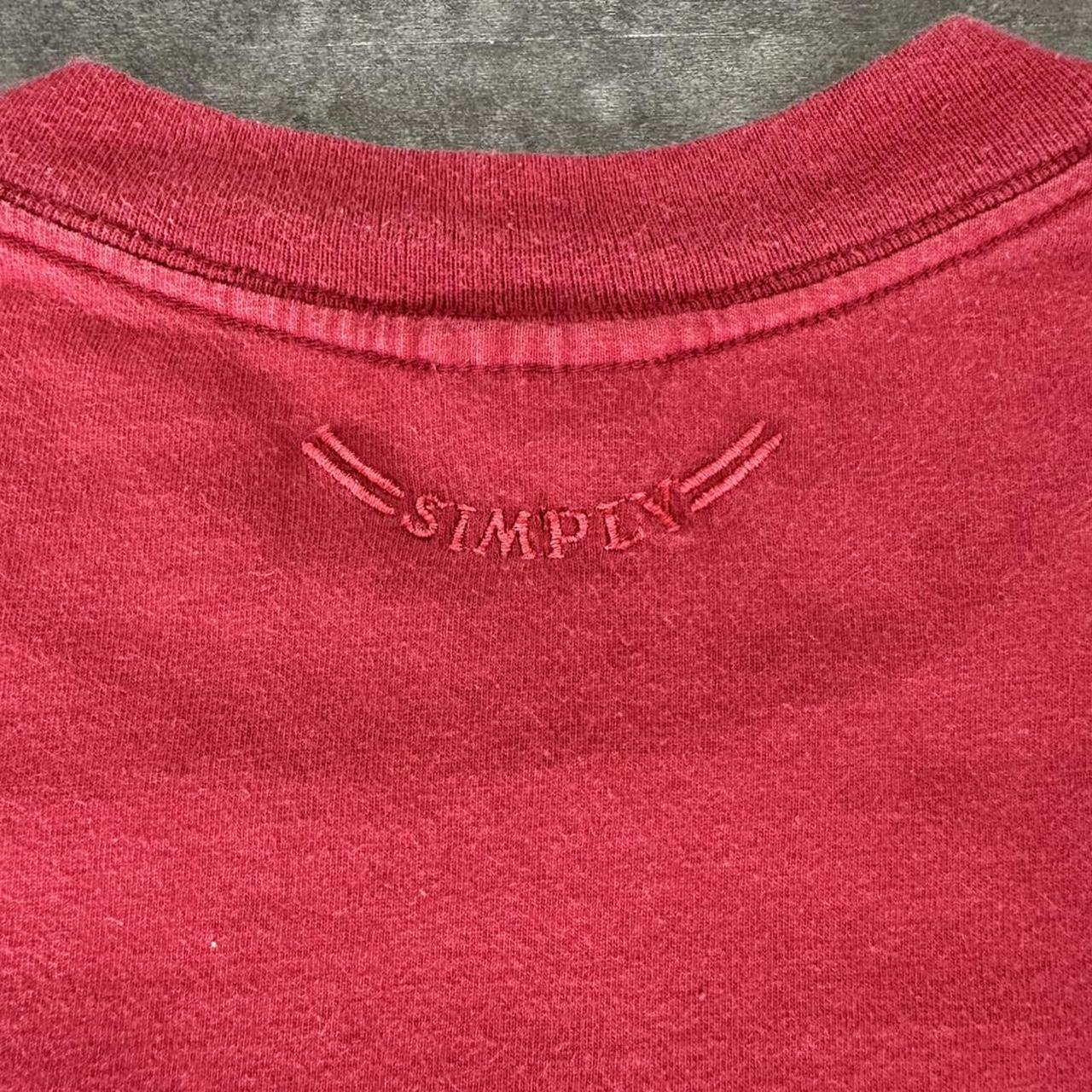 Simply Red T 2000s Y2K front and back logo embroidered design