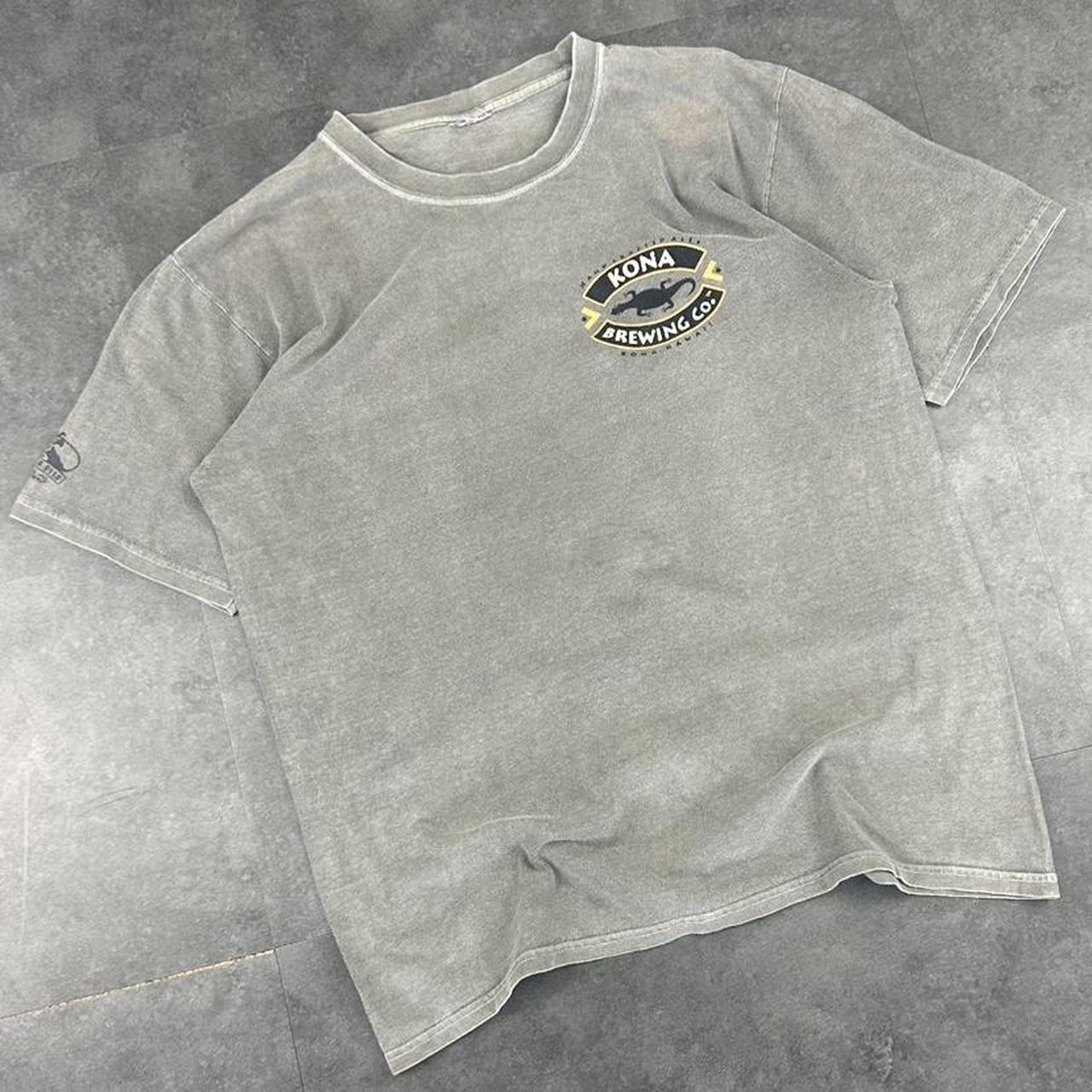 Kona Brewing Co 2000s Surf Print graphic logo lizard T shirt