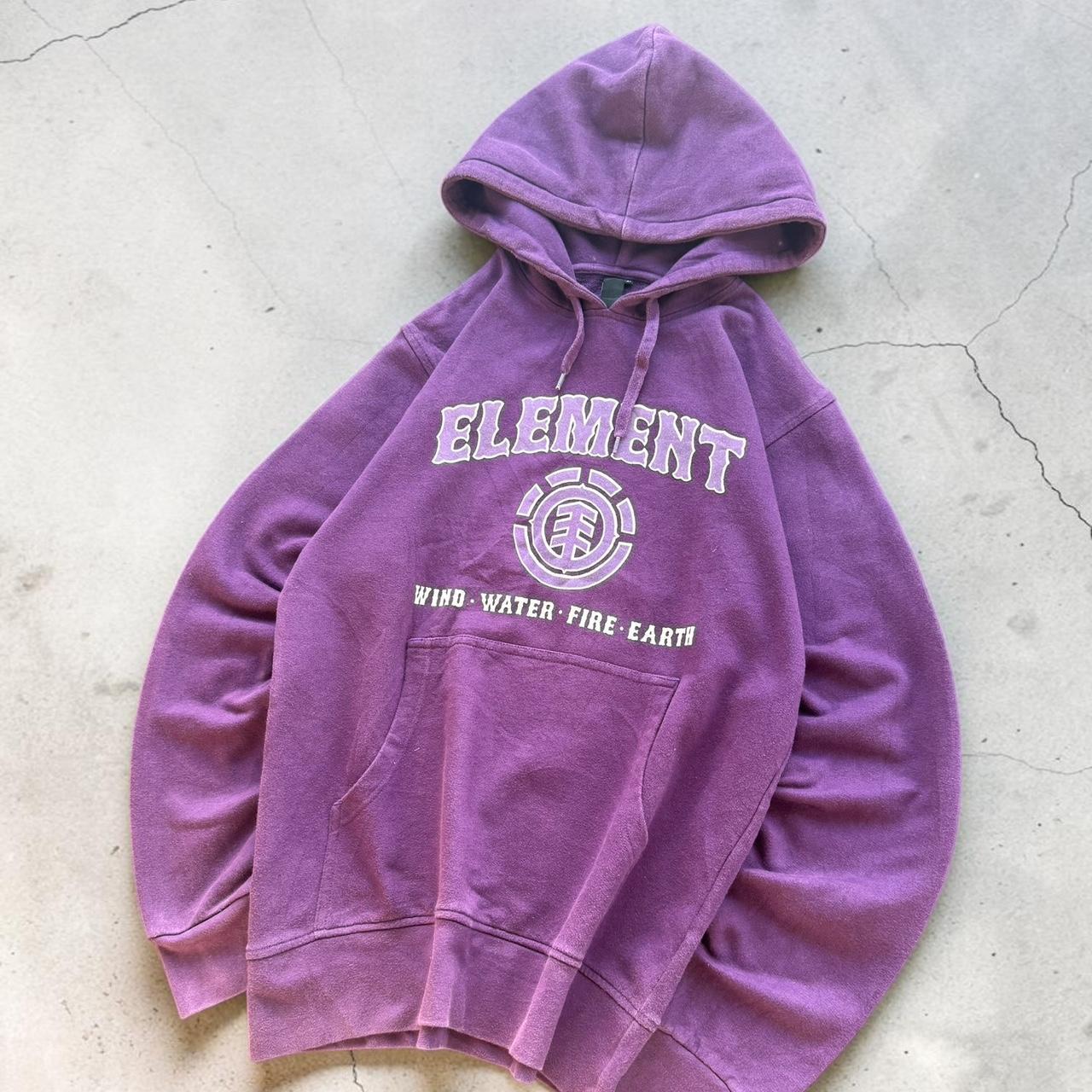 Element Vintage Y2K skater 2000s grunge spellout purple hoodie