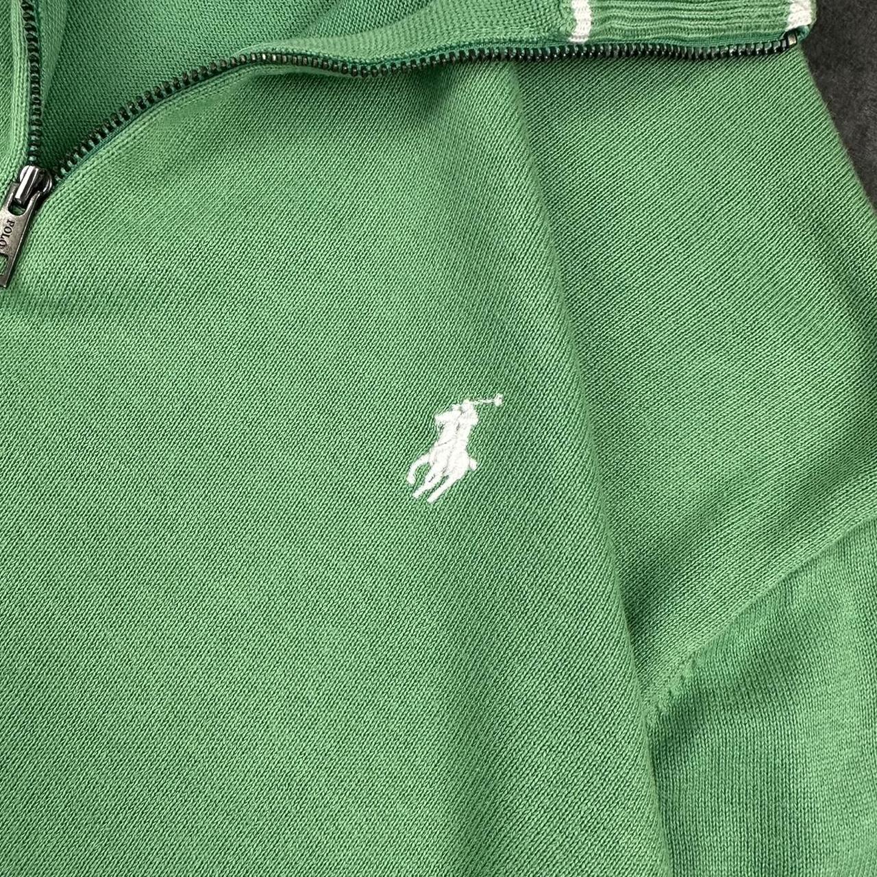 Polo Golf Ralph Lauren 90s chunky knit green pullover knit quarter 1/4 zip jumper