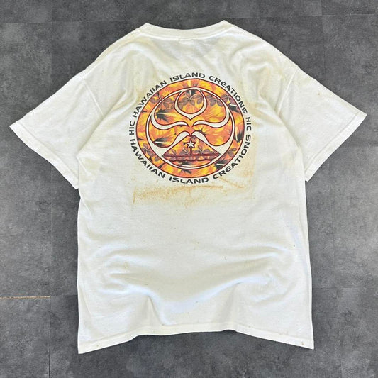 Hawaiian Island Creations 2000s Surf Print graphic logo T shirt