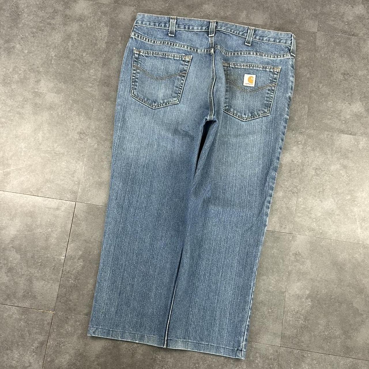 Carhartt 2000s dungaree workwear comfort fit denim cargo trousers