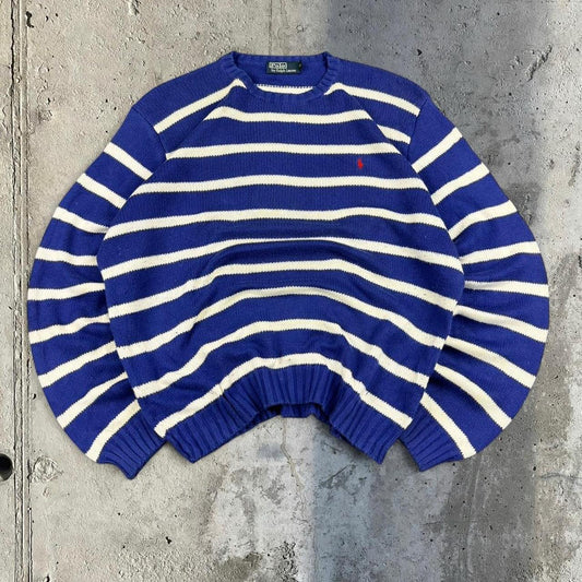 Polo Ralph Lauren 90s chunky knit striped jumper