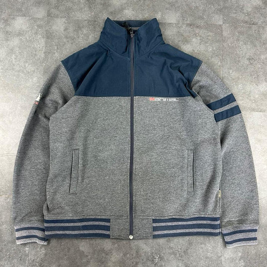 Animal 2000s vintage Spellout embroidered full zip up Sweatshirt