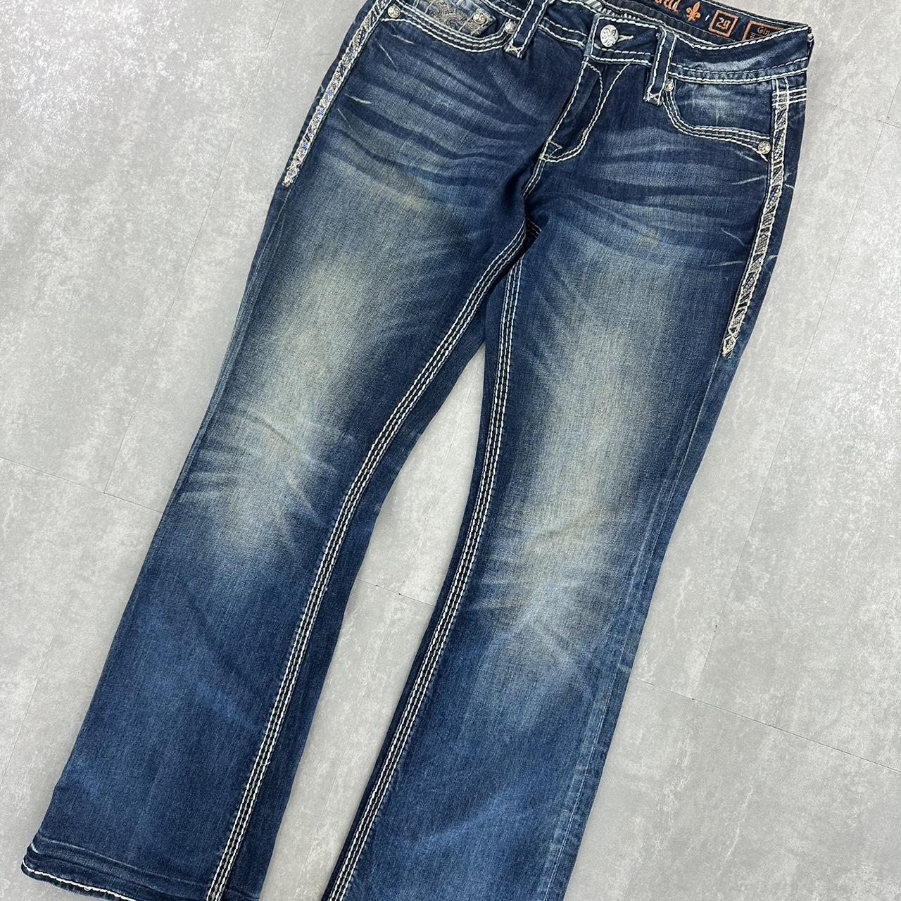 Rock revival 2000s flare fit y2k denim jeans