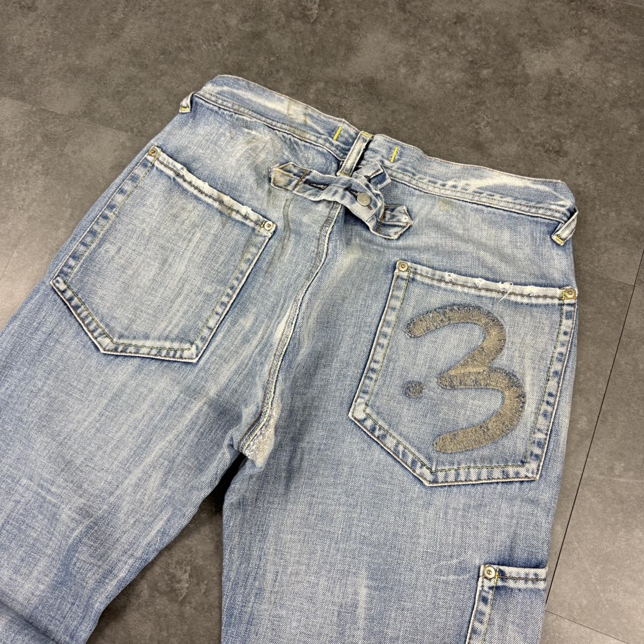 Y2K 2000s HipHop grunge Japanese distressed embroidery jeans
