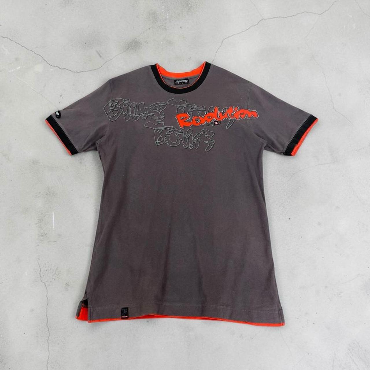 Blue Toms revolution Surfwear grey and orange Y2K T-Shirt