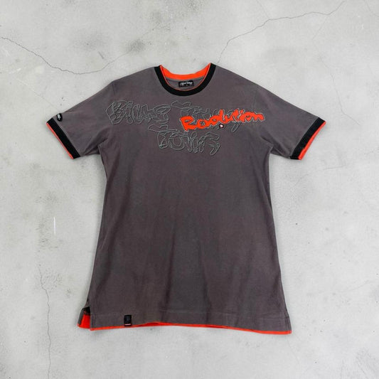 Blue Toms revolution Surfwear grey and orange Y2K T-Shirt