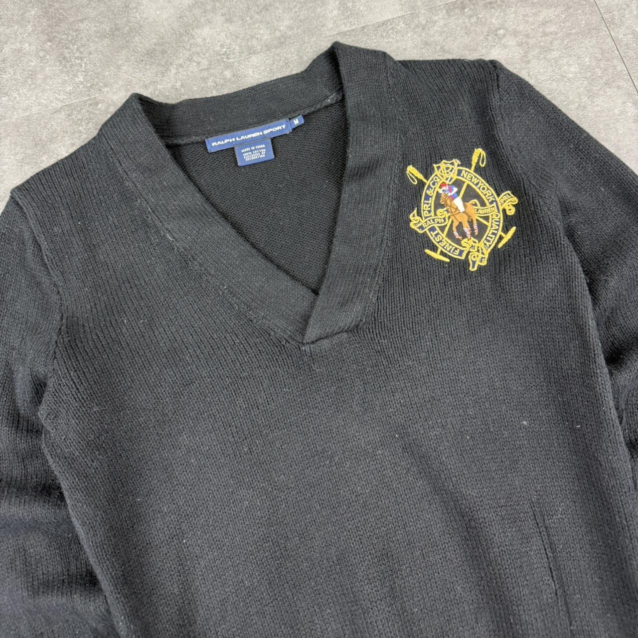 Polo Ralph Lauren 90s chunky knit big crest v-neck jumper