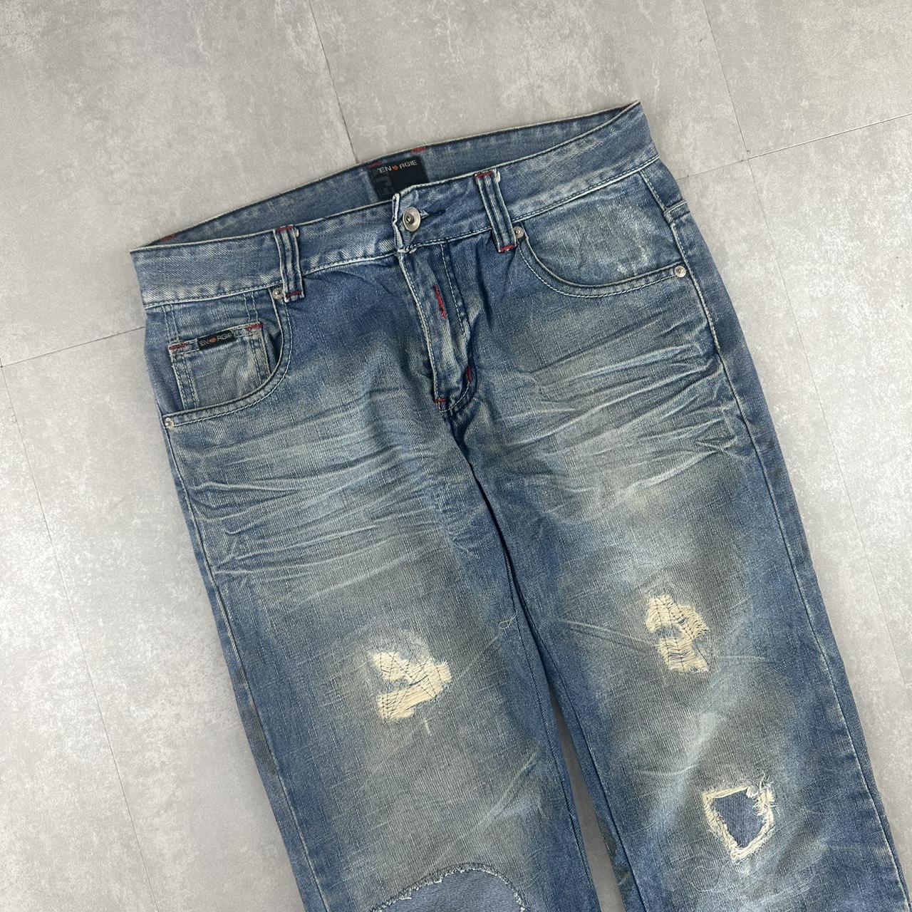 Japanese 2000s embroidered jeans