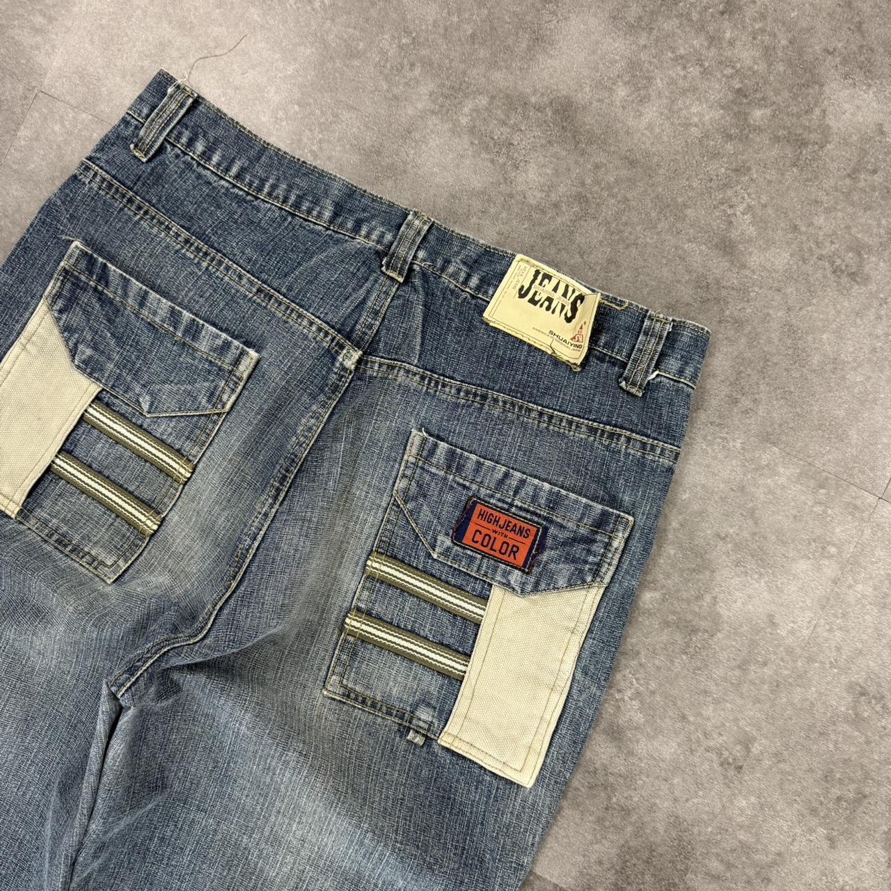 Japanese style hiphop 2000s embroidered jeans