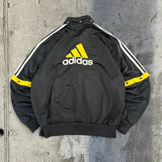 Vintage Adidas 90s spellout embroidered logo sportswear three stripe track jacket