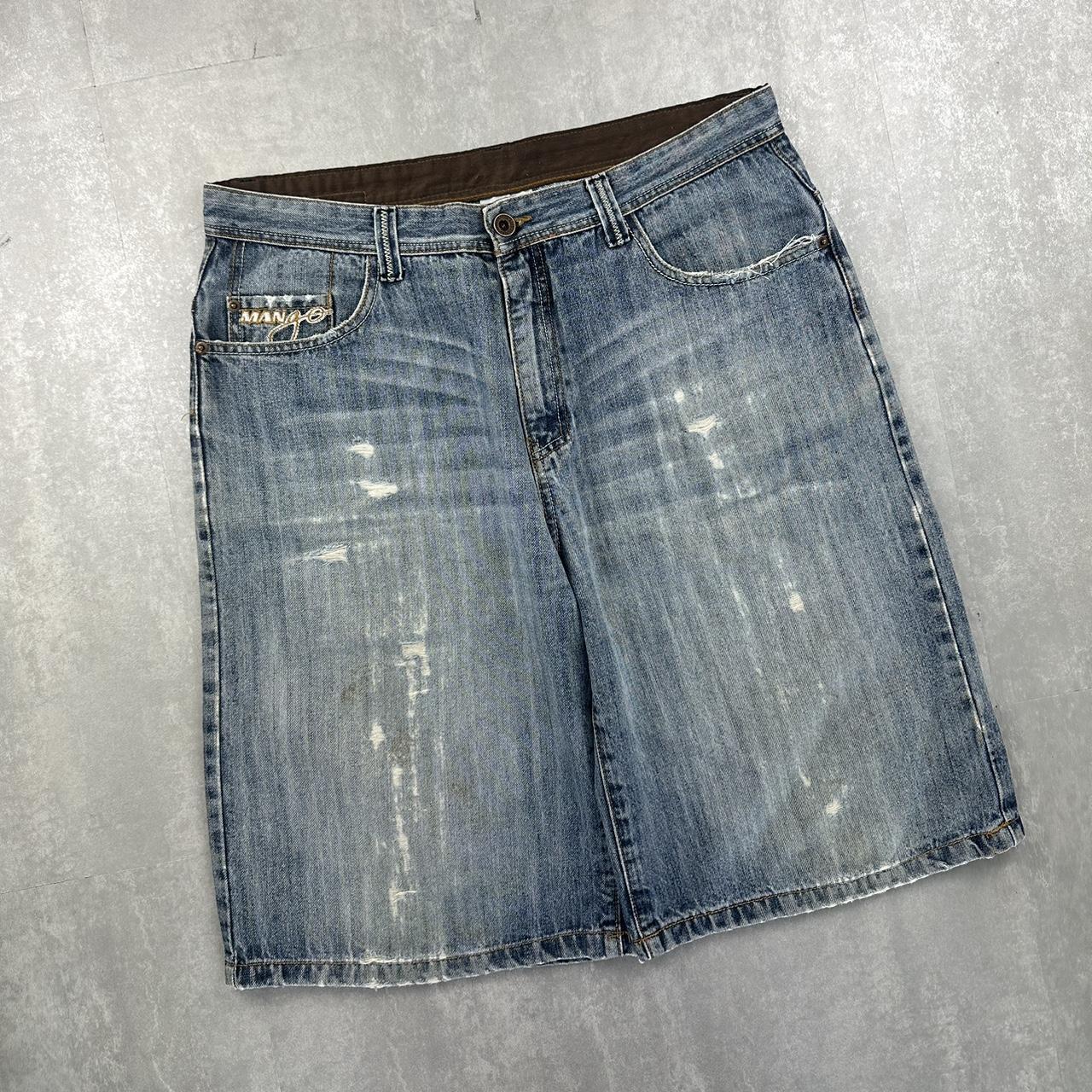 Mango Japanese style 2000s spellout carpenter style jorts