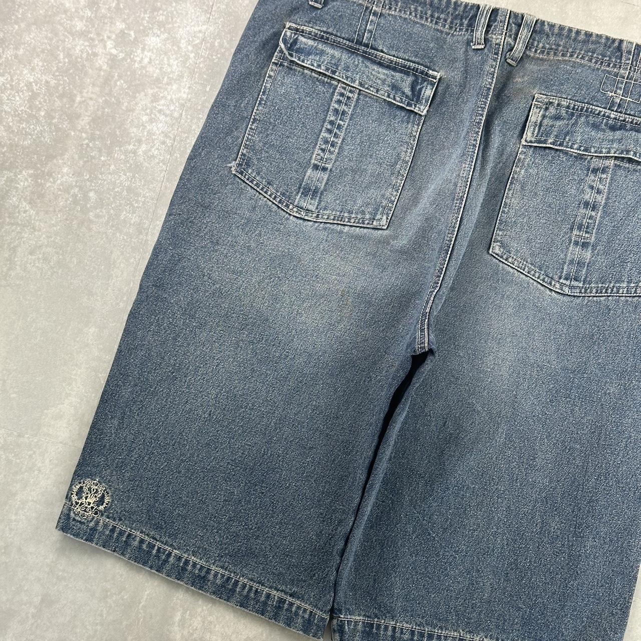 Japanese style 2000s spellout carpenter style jorts