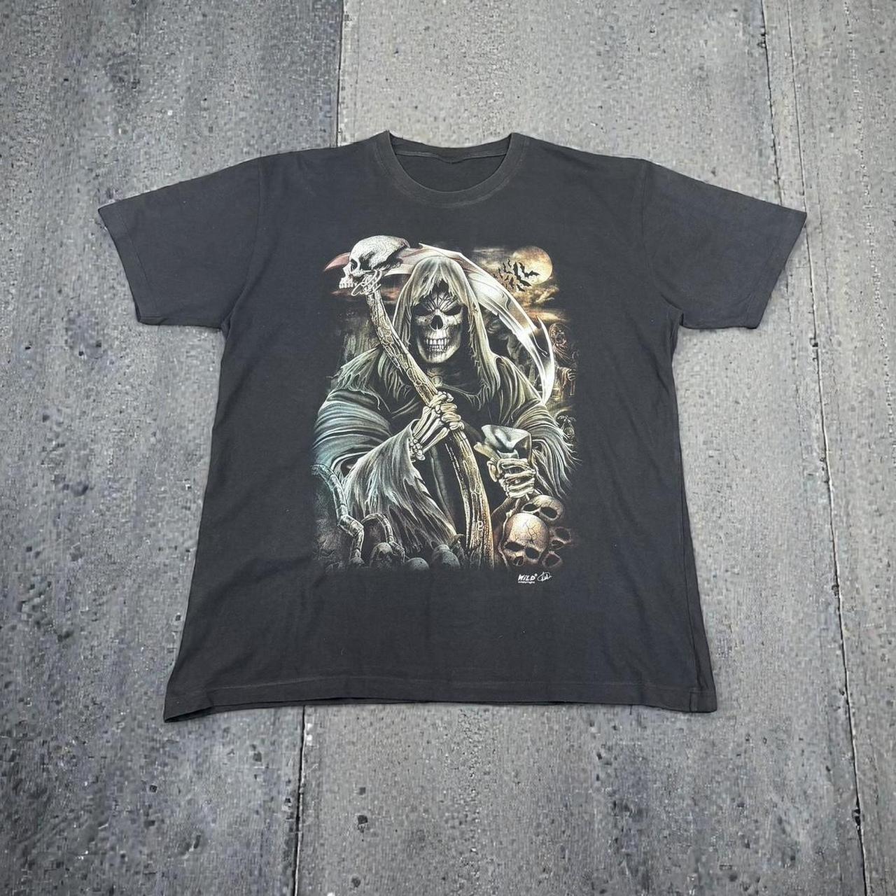 Skeleton skull Vintage Y2K hip hop grunge T Shirt