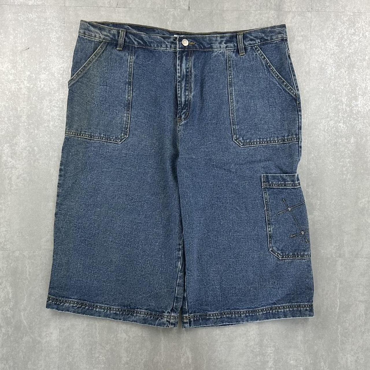 Japanese style embroidered Grunge 2000s spellout carpenter style jorts