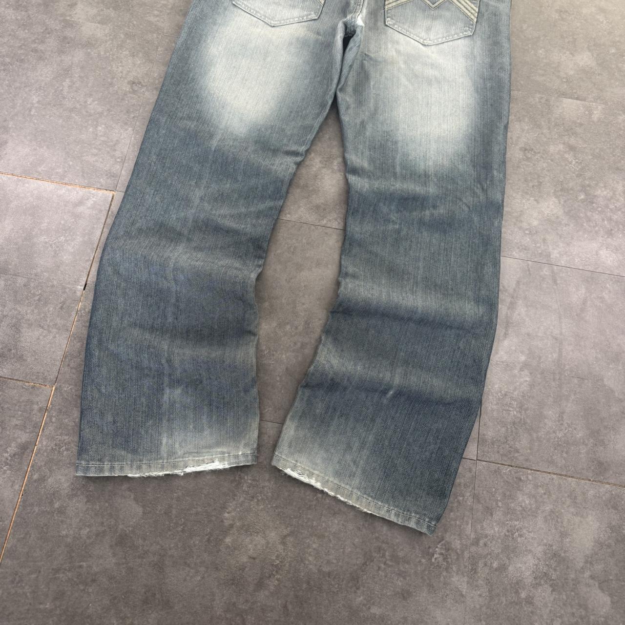 Old Skool Y2K 2000s HipHop grunge Japanese embroidery baggy jeans