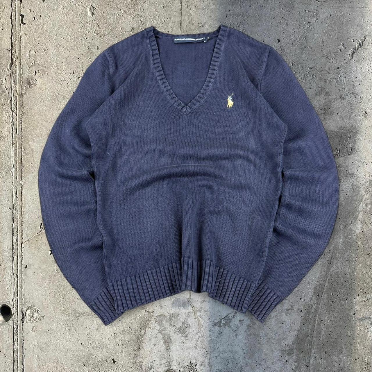 Polo Ralph Lauren sport 90s heavyweight chunky knit pullover v neck Jumper